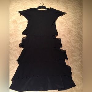Black illusion dress with silk slip